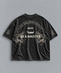Polera Oversize Be a Maister Acid Wash Gris – espalda