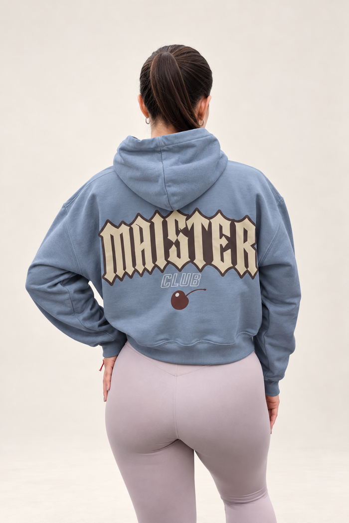 Polerón Cropped Oversize Maister Club Azul Acero TMN