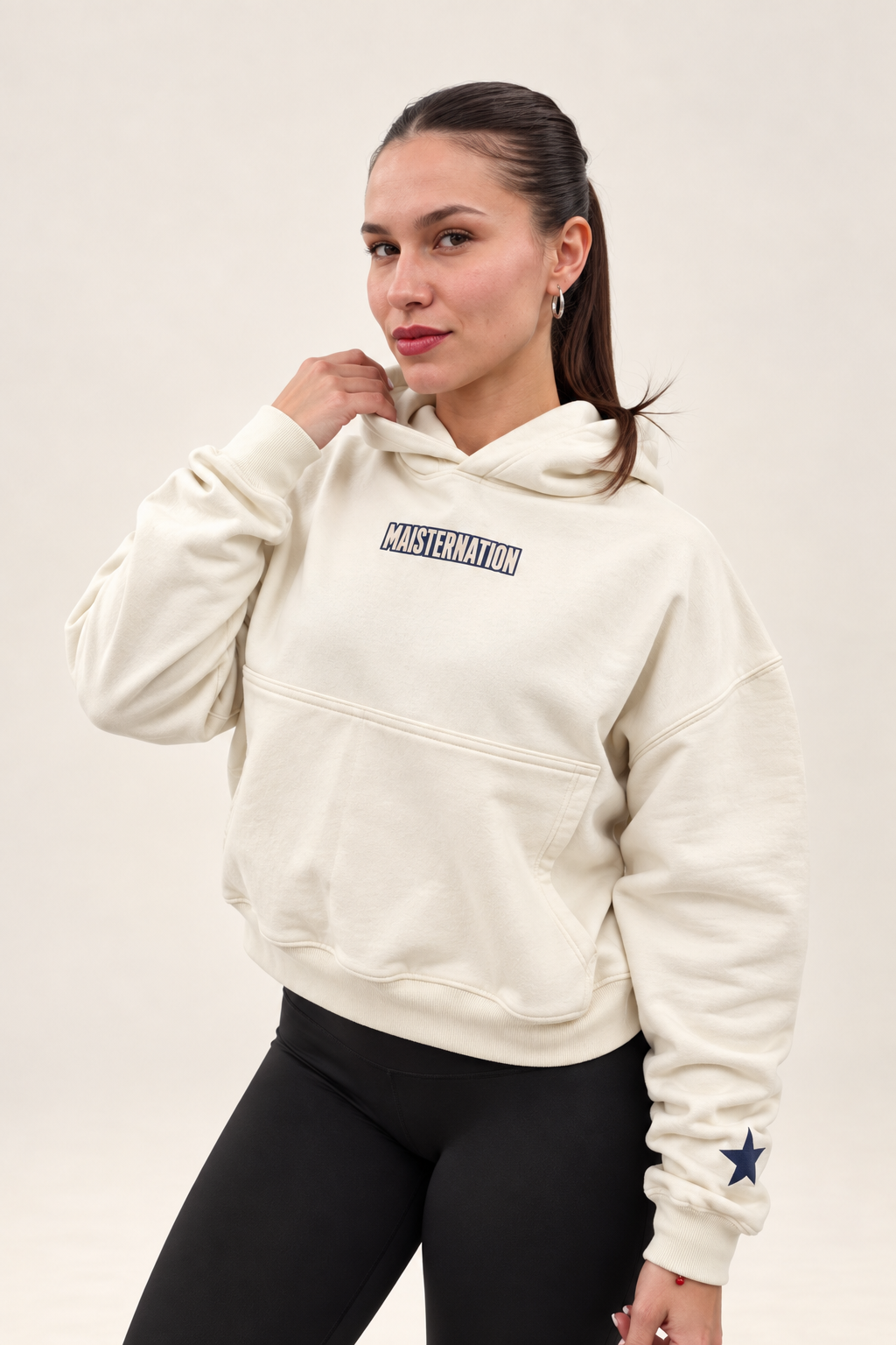 Polerón Cropped Maister Club Crema Navy – TMN Sportwear (foto 2)