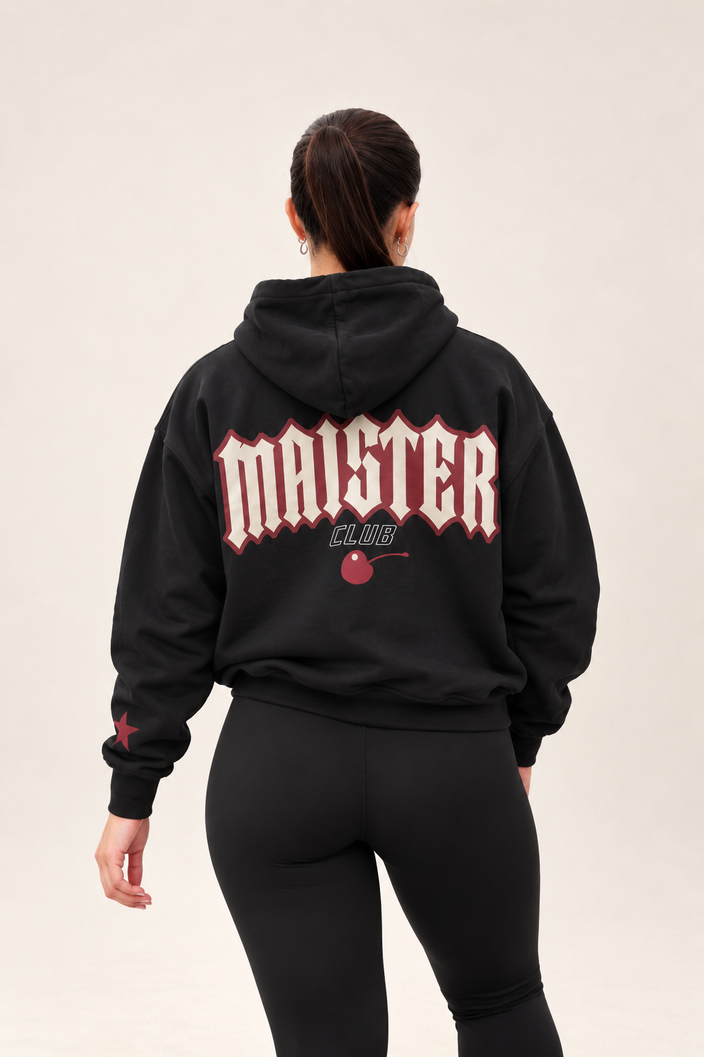 Polerón Cropped Maister Club Negro Cherry – TMN Sportwear