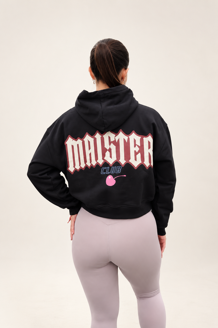 Polerón Cropped Oversize Maister Club Negro Pink TMN