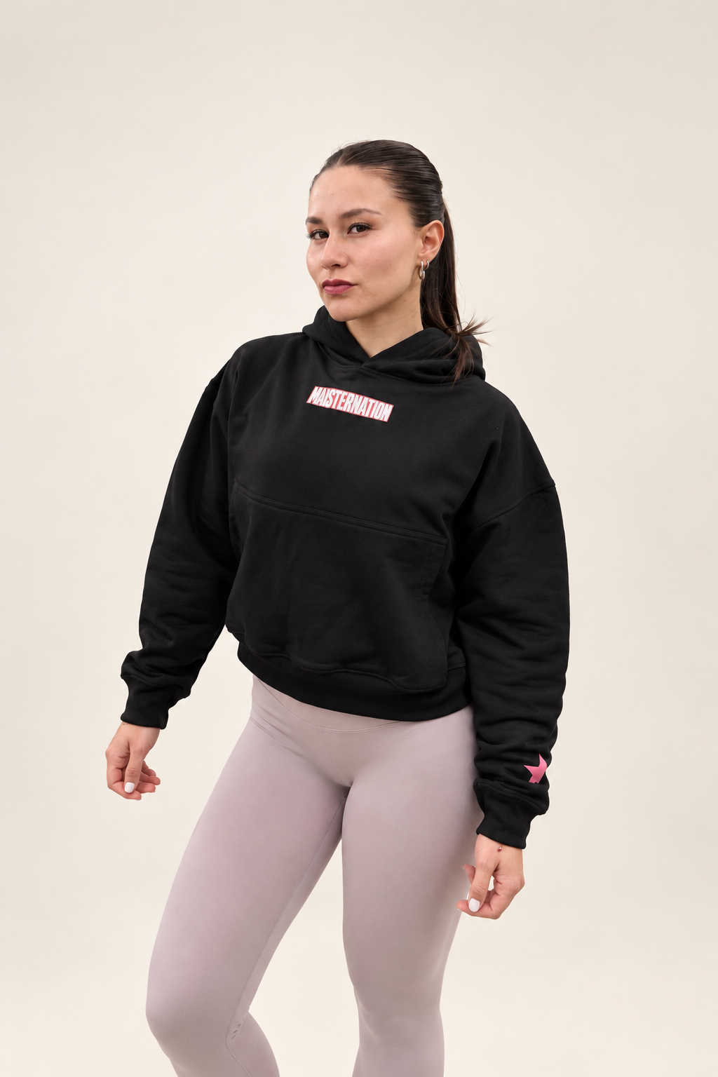 Polerón Cropped Maister Club Negro Pink – TMN Sportwear (foto 2)