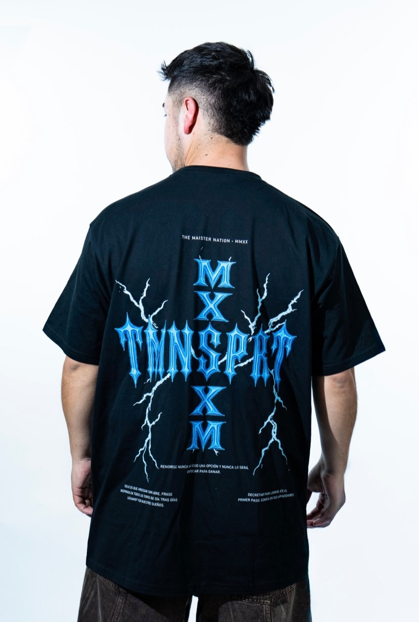Polera oversize electric negra - TMN
