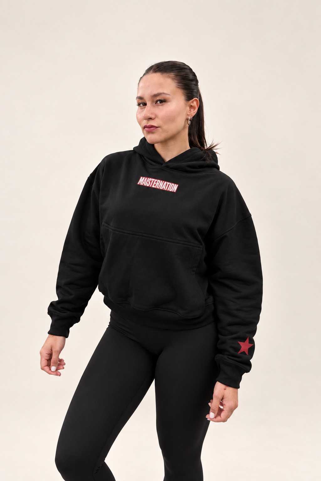 Polerón Cropped Maister Club Negro Cherry – TMN Sportwear (foto 2)