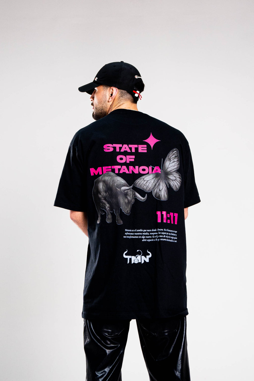 Polera oversize hombre negra - State of Metanoia