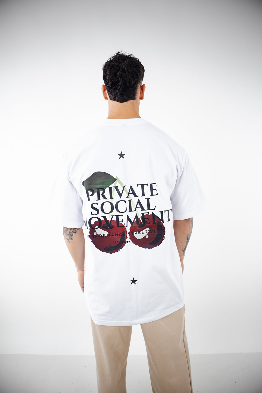 Polera Oversize PSM TMN Cherry - Blanca