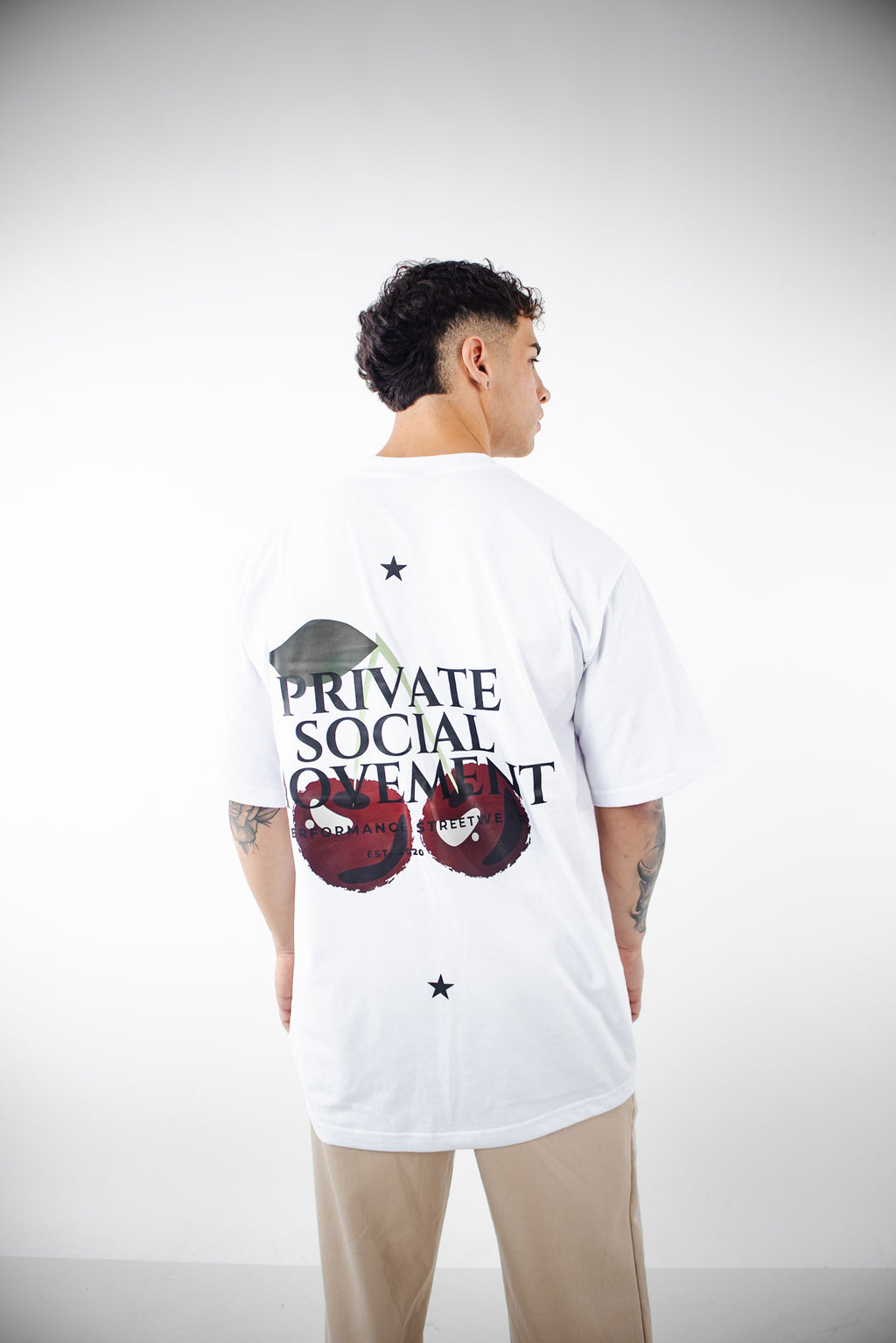 Polera Oversize PSM TMN Cherry - Blanca