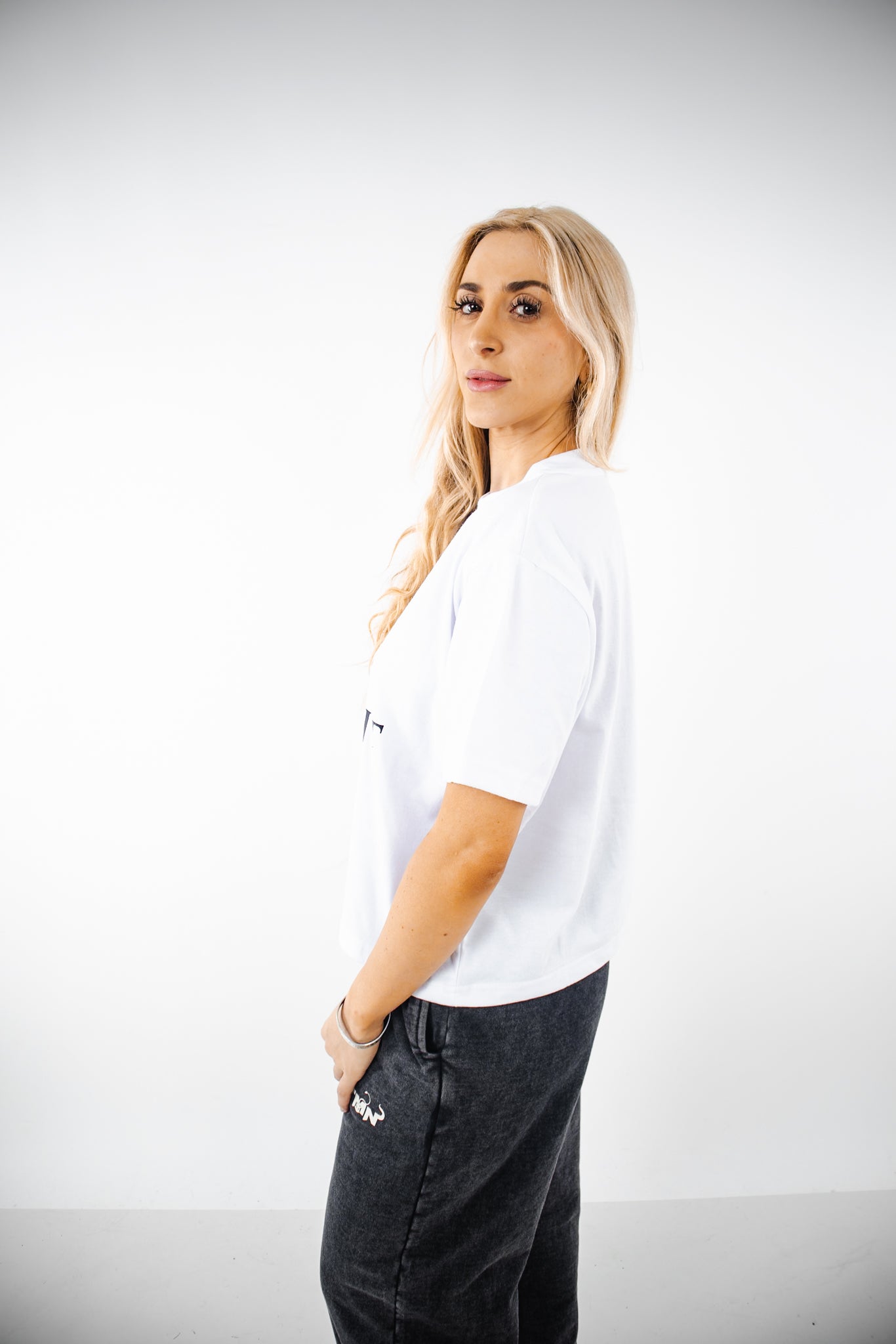 Polera Crop PSM Cherry Blanca Mujer
