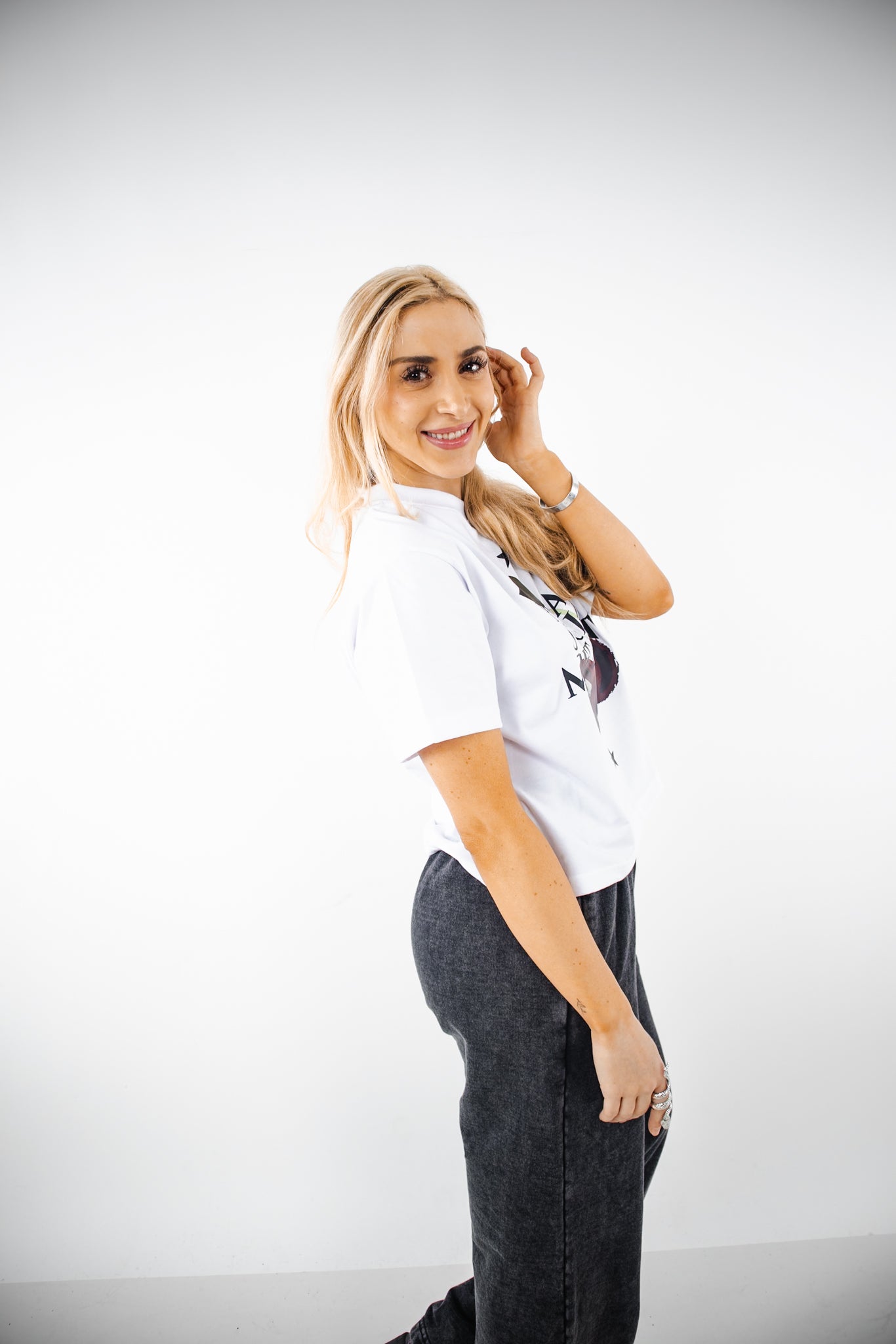 Polera Crop PSM Cherry Blanca Mujer