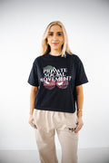 Polera Crop PSM Cherry Negra Mujer