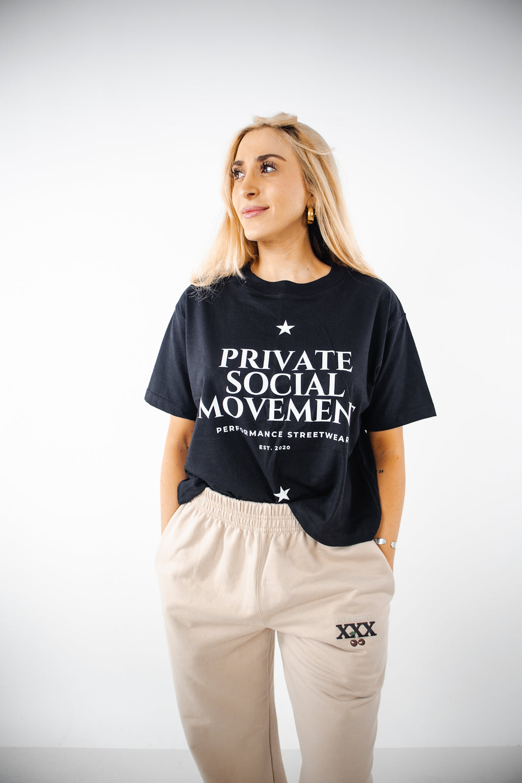 Polera Crop PSM Esencial Negra Mujer