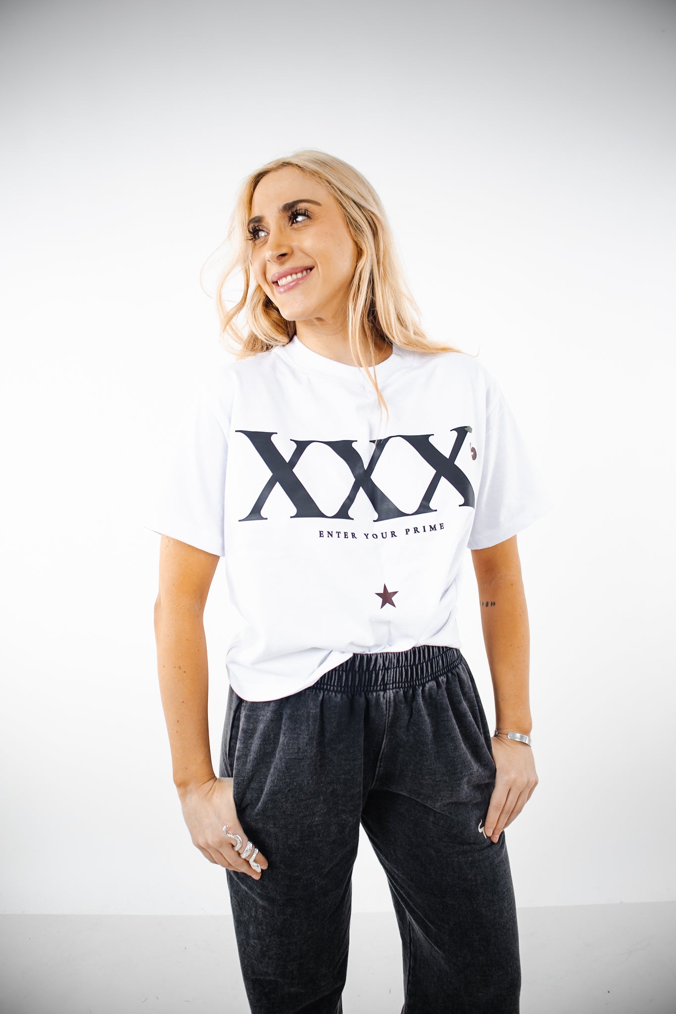 Polera Crop XXX TMN Blanca Mujer
