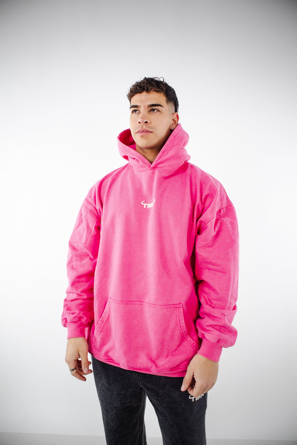 Polerón Oversize PSM TMN Cherry - Acid Wash rosa