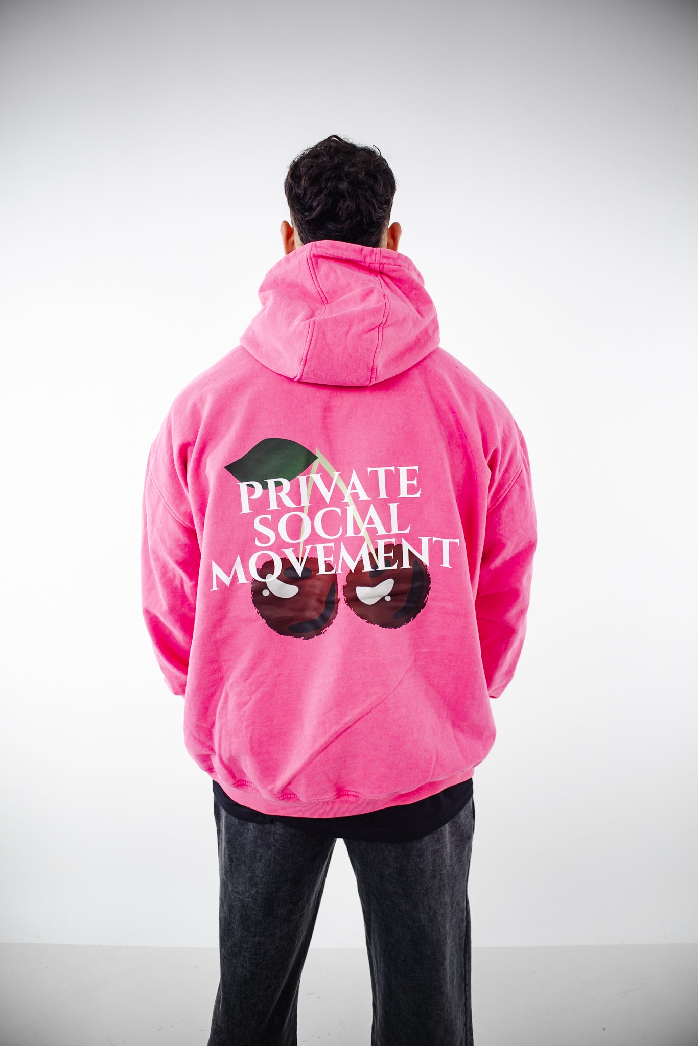 Polerón Oversize PSM TMN Cherry - Acid Wash rosa