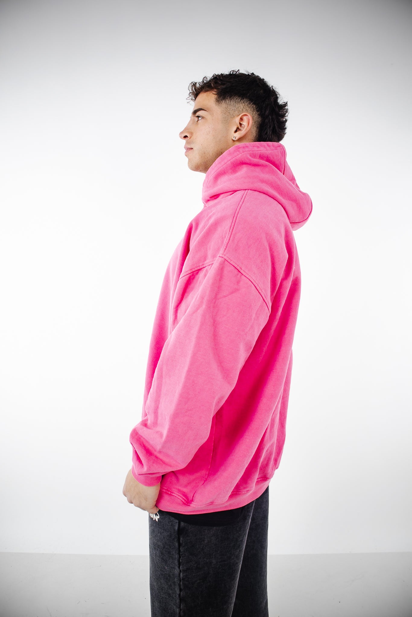 Polerón Oversize PSM TMN Cherry - Acid Wash rosa