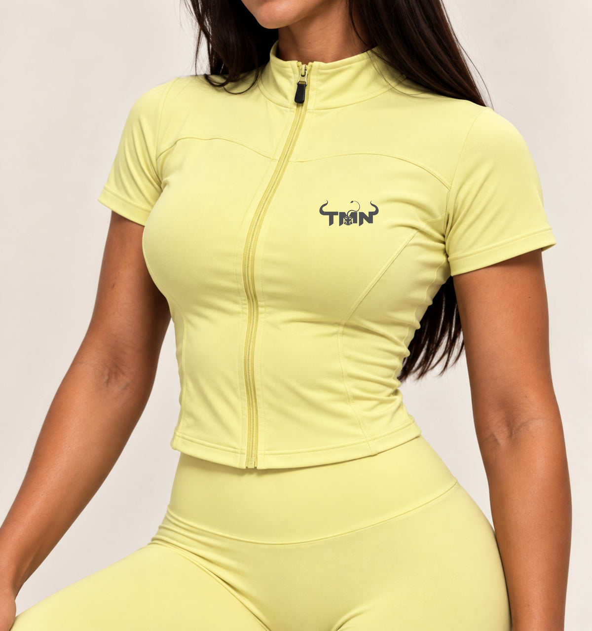 Top Zip Sculpt Maister Active Limón